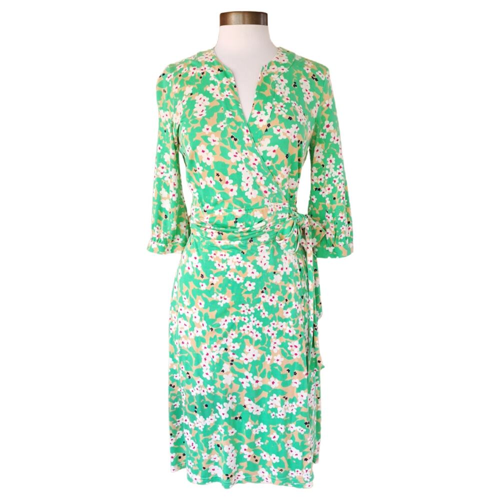 Lilly Pulitzer Silk Jersey Green Floral Midi Dress